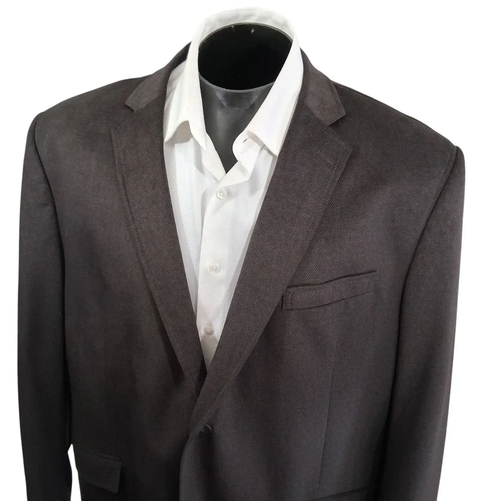 Pronto Uomo Blazer 2X 50R Brown Classic Textured 2 Button Sport Coat Double Vent